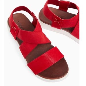 Torrid size 9W Red Strap Sandals